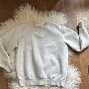 RHYTHM, heavy duty crewneck sweatshirt, sz L, heather grey, EXCELLENT CONDITION